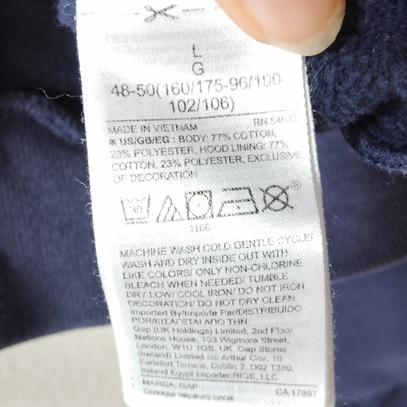 GAP Navy Blue Cropped Hoodie - Picture 4 of 4